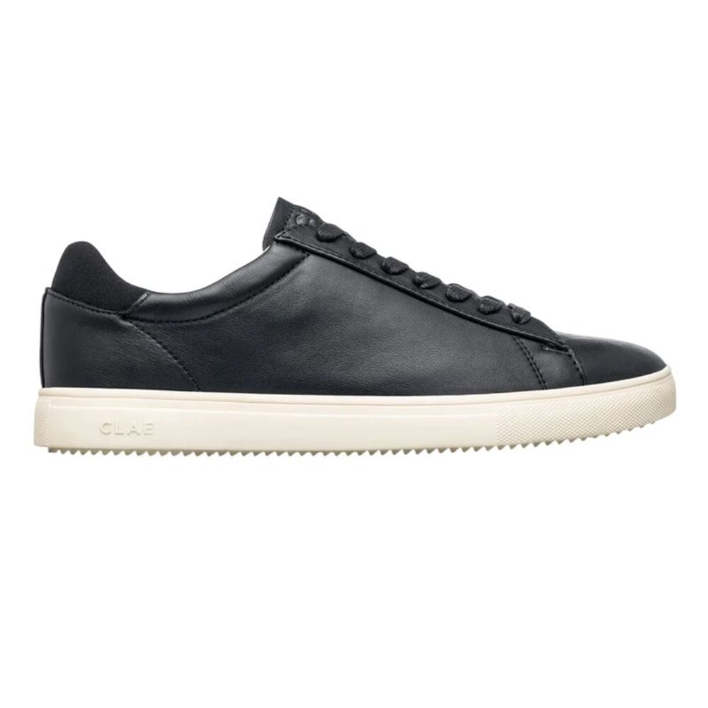 CLAE Childrens/Kids Bradley Leather Low Sneakers / Black